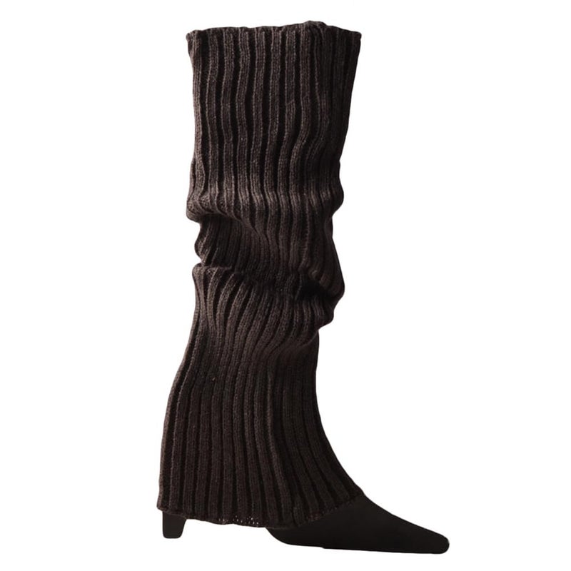 CHUNG Adult Women Juniors Knitted Leg Warmers Neon Party Accessory (One Size, Brown) - Image 3